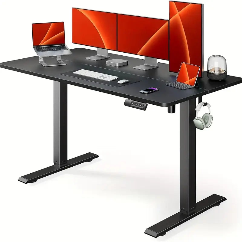 63/55/48/40 inch adjustable height electric lift desk, ergonomically designed recording studio desk, gaming desk, suitable for home offices, cafes, restaurants, recording studios, 4 colors, electric standing desk, perfect Christmas gift