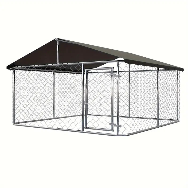 Outdoor Dog Enclosure Heavy Duty Dog Kennel House Mesh Dog Big Cage Pet Kennel Steel Fence with Secure Lock