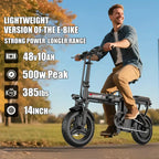 Ebikes for Adults, 500W Lightweight Folding Electric Bike for Adults, 20MPH 35Mile Long Range Commuter Electric Bicycle, 48V 10AH Removable Battery E Bike, Multi-Shock AbsorptionLoad-bearing Capacity