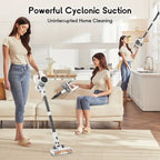 Cordless Vacuum Cleaner, 35000-46000PA Powerful Stick Vacuum, Rechargeable Battery, Vacuum Cleaners for Home Anti-Tangled Lightweight Handheld for Hardwood Floor, Carpets, Pet Hair