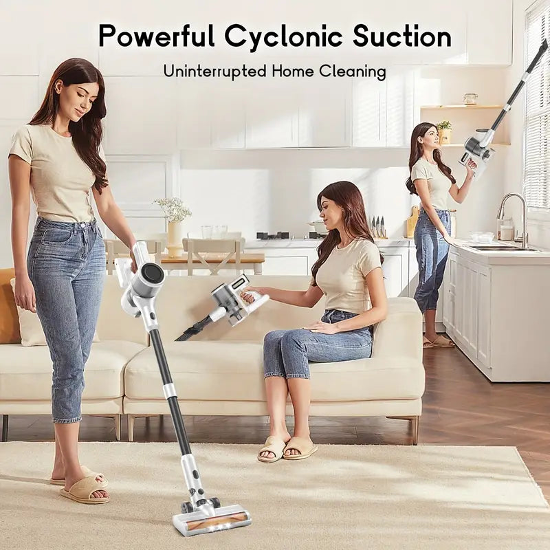 Cordless Vacuum Cleaner, 35000-46000PA Powerful Stick Vacuum, Rechargeable Battery, Vacuum Cleaners for Home Anti-Tangled Lightweight Handheld for Hardwood Floor, Carpets, Pet Hair
