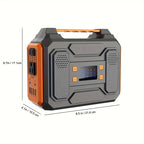 300W/100W Portable Power Station Solar Generator - 146Wh Compact Lithium-Ion Battery Charger With 110V AC Outlet, DC & USB Outputs, LED Flashlight