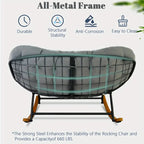 Rocking Chair Outdoor, Oversized Patio Furniture With Big Cushion, Manual Recliner, Painted Steel Frame, Cotton Filled, Perfect For Relaxing On Hard Floor, Rocking Chair On .