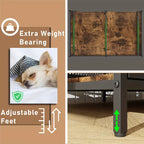 Dog Crate Furniture, Dog Kennel For Small Medium Large Breed, Heavy Duty 43" Large Corner Dog Crate, Indoor Pet Cage With Side Door