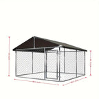 Outdoor Dog Enclosure Heavy Duty Dog Kennel House Mesh Dog Big Cage Pet Kennel Steel Fence with Secure Lock