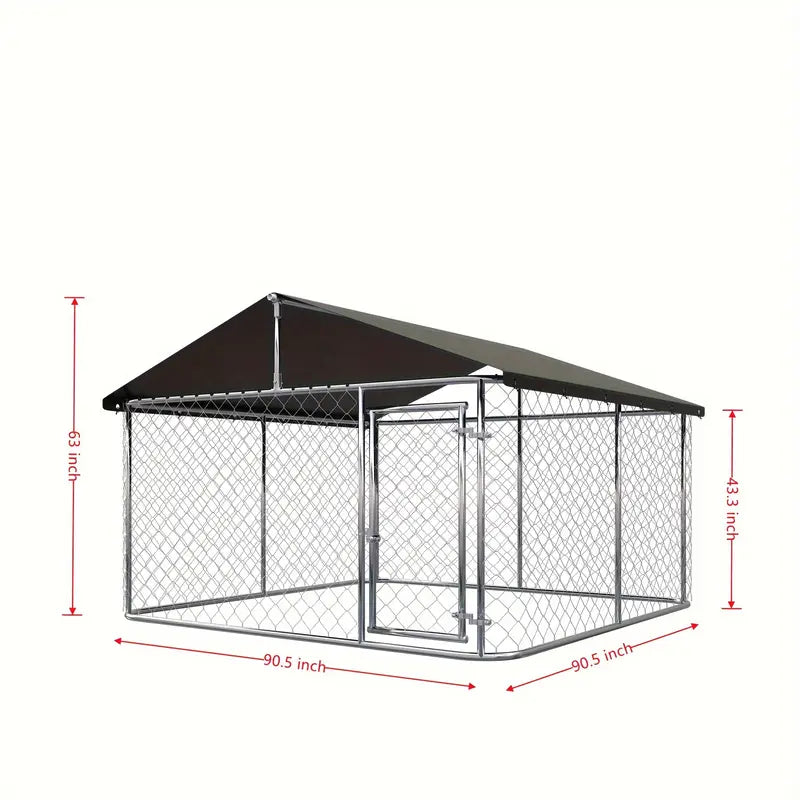 Outdoor Dog Enclosure Heavy Duty Dog Kennel House Mesh Dog Big Cage Pet Kennel Steel Fence with Secure Lock
