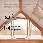 3-4 Person Outdoor Camping Inflatable Tent, Portable Warm and Comfortable for Picnic BBQ Park Riverside Family Travel with Doors & Windows