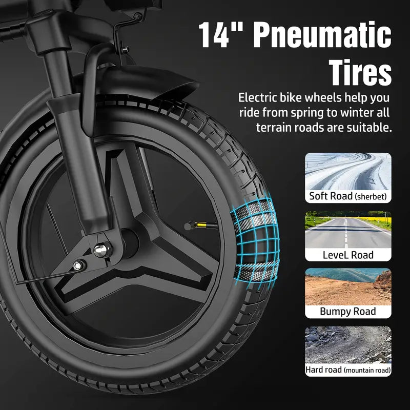 Ebikes for Adults, 500W Lightweight Folding Electric Bike for Adults, 20MPH 35Mile Long Range Commuter Electric Bicycle, 48V 10AH Removable Battery E Bike, Multi-Shock AbsorptionLoad-bearing Capacity