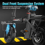Ebikes for Adults, 500W Lightweight Folding Electric Bike for Adults, 20MPH 35Mile Long Range Commuter Electric Bicycle, 48V 10AH Removable Battery E Bike, Multi-Shock AbsorptionLoad-bearing Capacity