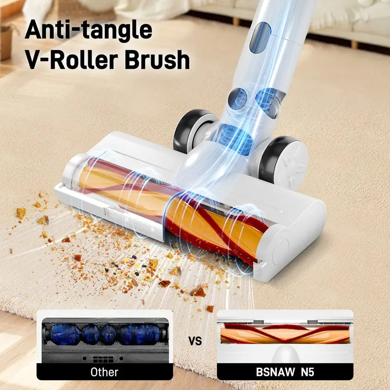 Cordless Vacuum Cleaner, 35000-46000PA Powerful Stick Vacuum, Rechargeable Battery, Vacuum Cleaners for Home Anti-Tangled Lightweight Handheld for Hardwood Floor, Carpets, Pet Hair