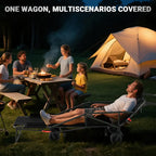 2-in-1 Multifunctional Folding Wagon Car, Convertible Beach Chair, 650LBS Large Capacity Wagon Car, Foldable Portable Grocery Wagon Car, Adjustable Backrest, All Terrain Travel Wagon Car Suitable for Grocery, Sports, Garden Shopping And Camping