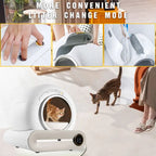 Self-Cleaning Cat Litter Box: Automatic Cat Litter Cleaning Large 17.17gal Space + Litter Bag, Without Battery