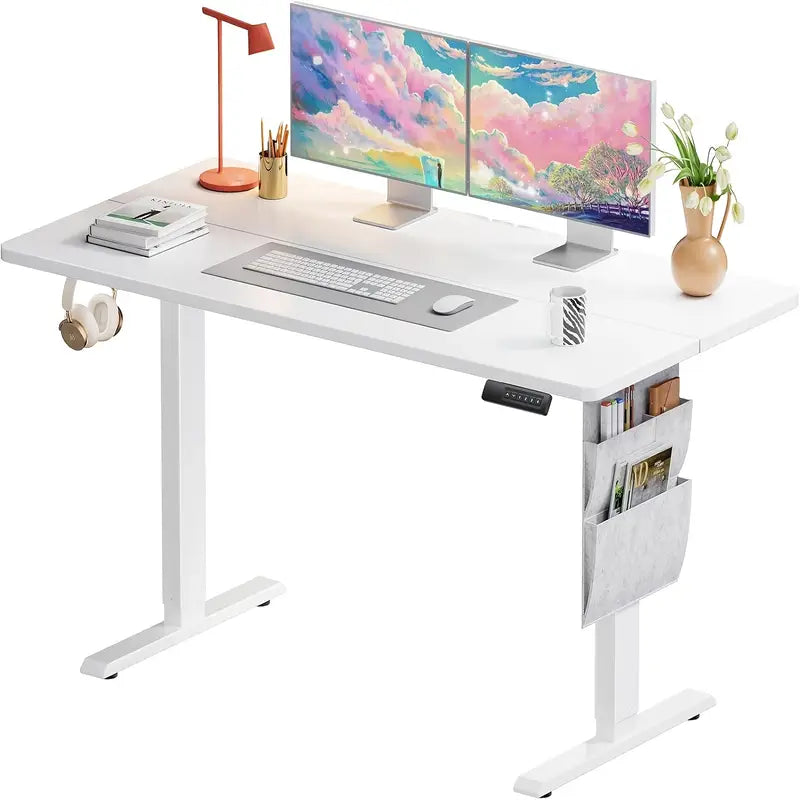 63/55/48/40 inch adjustable height electric lift desk, ergonomically designed recording studio desk, gaming desk, suitable for home offices, cafes, restaurants, recording studios, 4 colors, electric standing desk, perfect Christmas gift