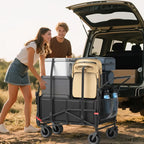 2-in-1 Multifunctional Folding Wagon Car, Convertible Beach Chair, 650LBS Large Capacity Wagon Car, Foldable Portable Grocery Wagon Car, Adjustable Backrest, All Terrain Travel Wagon Car Suitable for Grocery, Sports, Garden Shopping And Camping