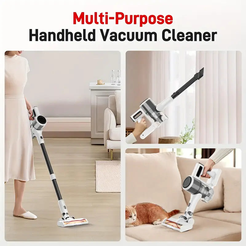 Cordless Vacuum Cleaner, 35000-46000PA Powerful Stick Vacuum, Rechargeable Battery, Vacuum Cleaners for Home Anti-Tangled Lightweight Handheld for Hardwood Floor, Carpets, Pet Hair